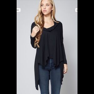 Long Sleeve Cowl Neck Off The Shoulder Top Size S